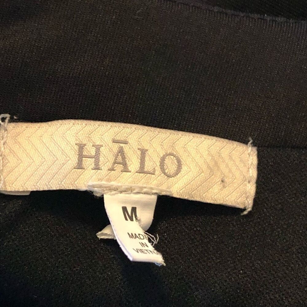 Halo Black With Red Velvet Flocking Sheath Dress Sz M Career Date Night - Picture 7 of 13
